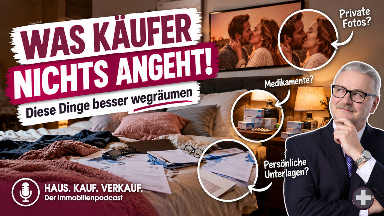 Medikamente auf dem Nachttisch, persönliche Unterlagen auf dem Schreibtisch oder sehr private Fotos an der Wand: Bei einer Hausbesichtigung erfahren Kaufinteressenten manchmal mehr über die Eigentümer, als diese eigentlich preisgeben wollten.